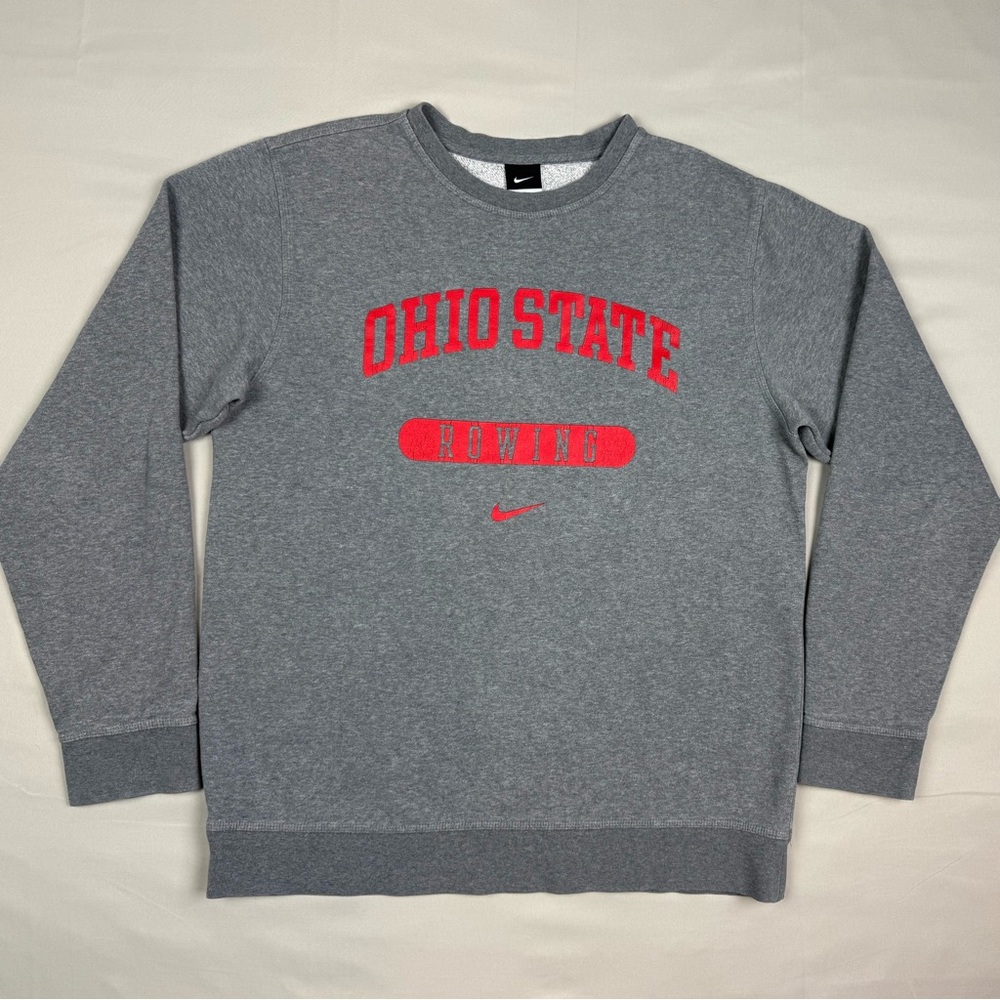 Nike Ohio State Buckeyes Rowing Mens Crewneck Sweatshirt Sz Medium Grey C3